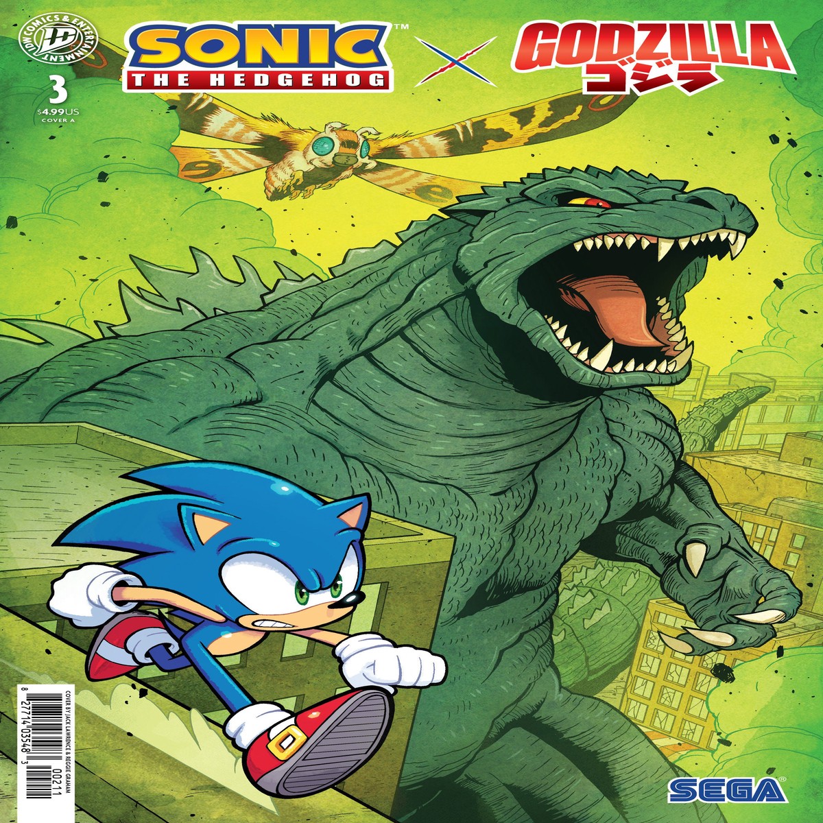 Sonic The Hedgehog X Godzilla #3 Cover A Lawrence